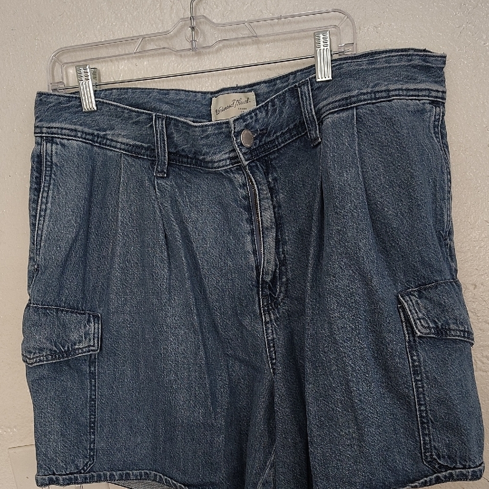 Denim Cargo SHORTS SUMMER RELAXED FIT POCKETS JEANS CUT OFFS DAISY DUKE FLARE :)